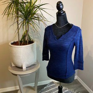 Blue Sheer High-Low Top - Almost Famous